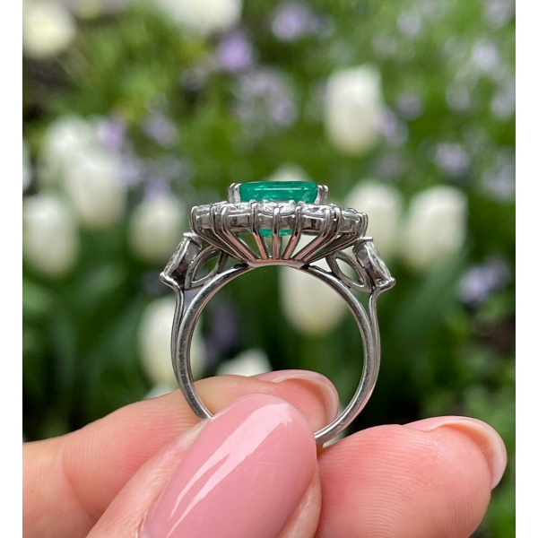 Vintage Milgrain Ring, Mid Century Engagement hotsell Ring, 3.1 Ct Asscher Cut Green Emerald Ring, 14K White Gold Plated, Estate Bridal Wedding Ring